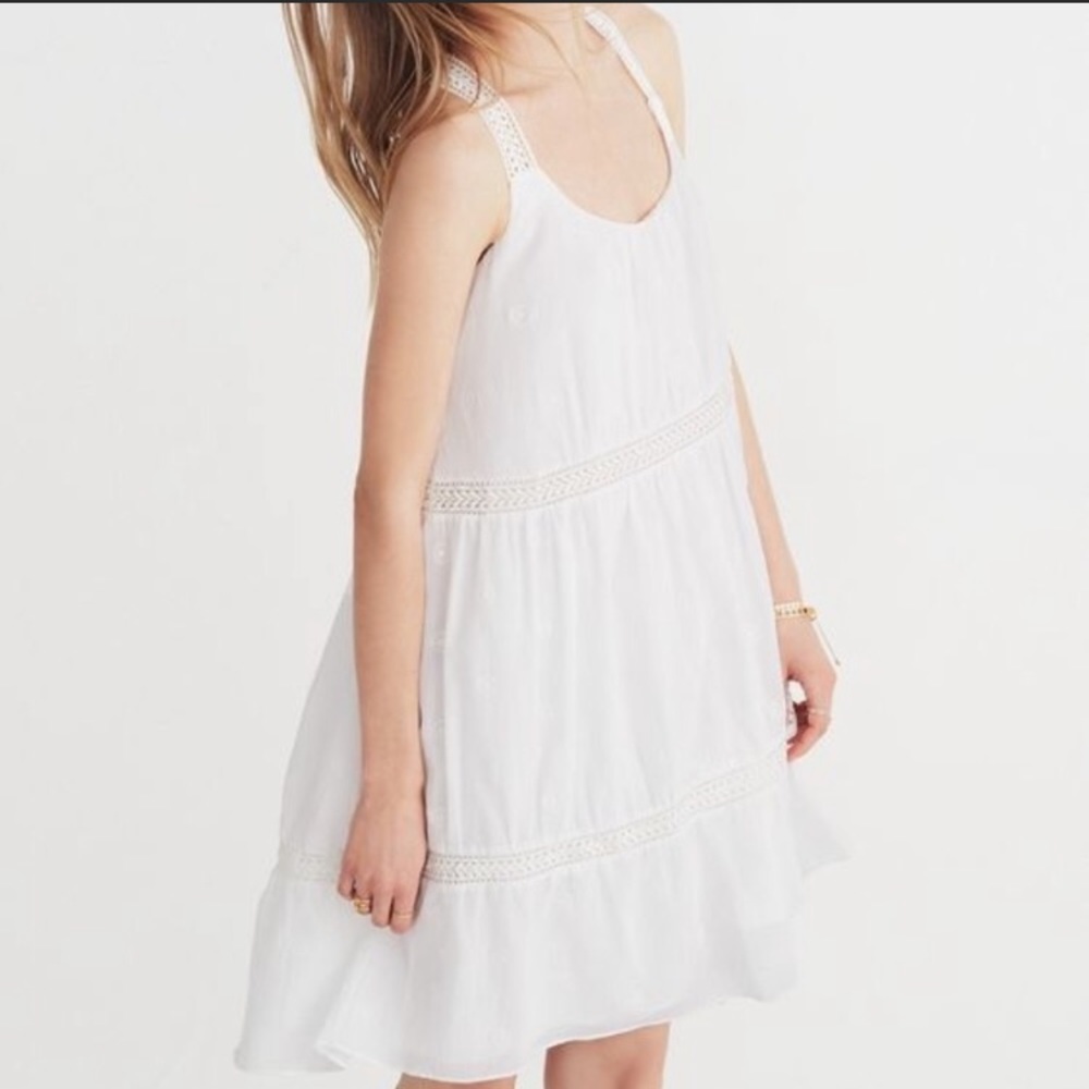 Madewell embroidered dress 👗 white Med NWOT